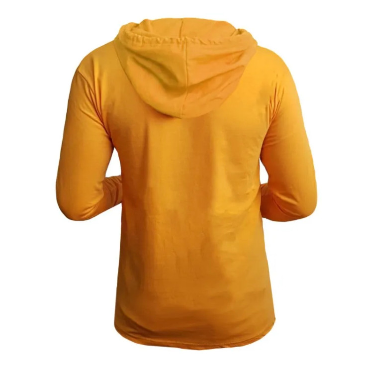 تیشرت آستین بلند مردانه طرح Benz مدلd5678 کلاه دار نخی اعلا سه رنگ مشکی زرد سفید سایزبندی L XL 2XL