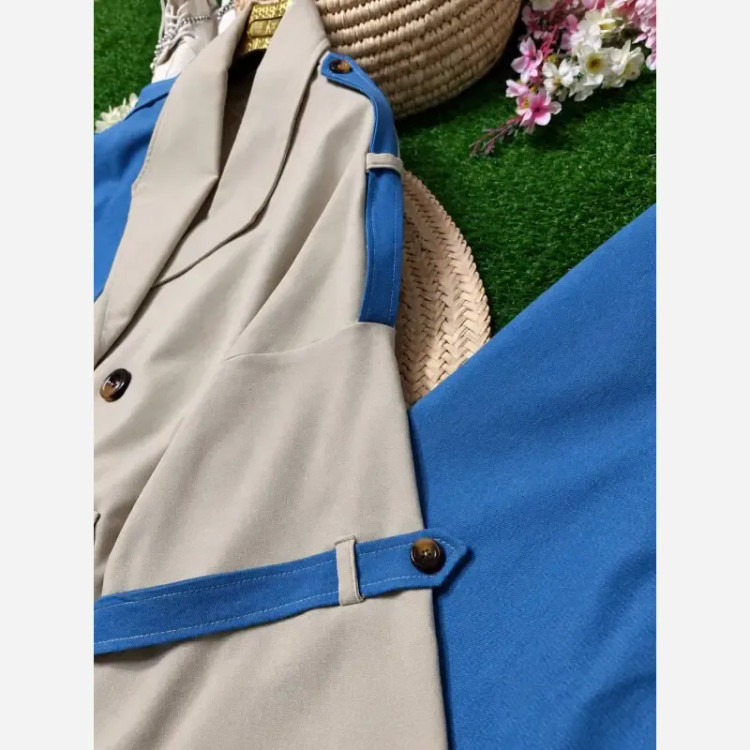 ست کت و شلوار جین زنانه پرسته آبی روشن و تیره سایز 38 تا 46 فری