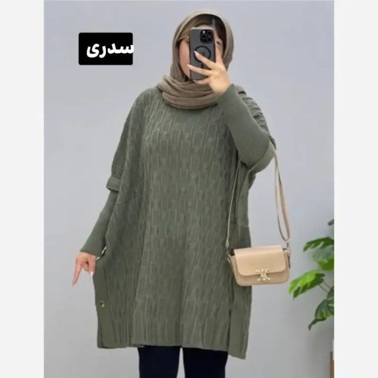 مانتو پانچ بافت تراکم بالا فری سایز