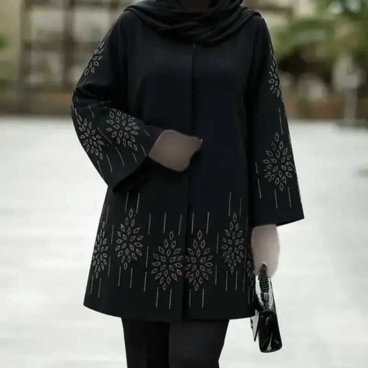 کت مجلسی زنانه مدل آرزو جنس شانتون اندوزی رنگ مشکی